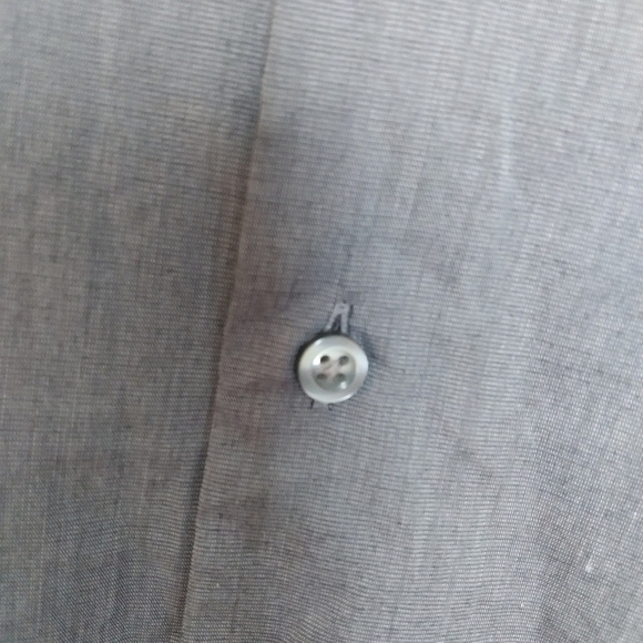 Van Heusen Gray Blue Long Sleeve Regular Fit End on End Button Up Shirt - Picture 4 of 7